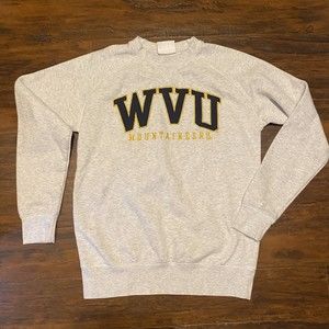 WVU Mountaineers Champion Adult Small Crew Neck Sweatshirt Gray Y2K Vintage